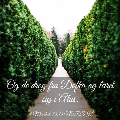 Picture 03 - 4 Mosebok 33:13 NORSK - Og de drog fra Dofka og leiret sig i - Bible Verse Picture