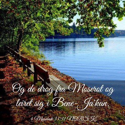 Picture 03 - 4 Mosebok 33:31 NORSK - Og de drog fra Moserot og leiret sig i - Bible Verse Picture