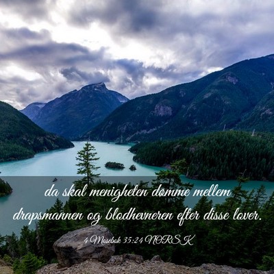 Picture 03 - 4 Mosebok 35:24 NORSK - da skal menigheten dømme mellem drapsmannen og - Bible Verse Picture