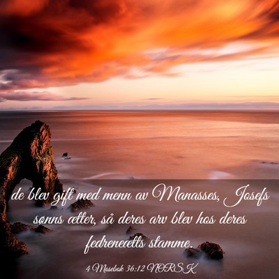Picture 03 - 4 Mosebok 36:12 NORSK - de blev gift med menn av Manasses, Josefs sønns - Bible Verse Picture