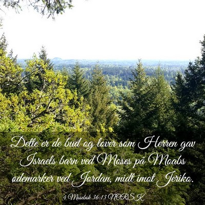 Picture 03 - 4 Mosebok 36:13 NORSK - Dette er de bud og lover som Herren gav Israels - Bible Verse Picture