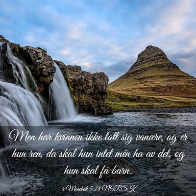 Picture 03 - 4 Mosebok 5:28 NORSK - Men har kvinnen ikke latt sig vanære, og er hun - Bible Verse Picture