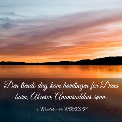 Picture 03 - 4 Mosebok 7:66 NORSK - Den tiende dag kom høvdingen for Dans barn, - Bible Verse Picture