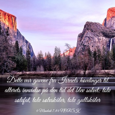 Picture 03 - 4 Mosebok 7:84 NORSK - Dette var gavene fra Israels høvdinger til - Bible Verse Picture