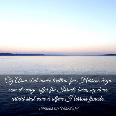 Picture 03 - 4 Mosebok 8:11 NORSK - Og Aron skal innvie levittene for Herrens åsyn - Bible Verse Picture