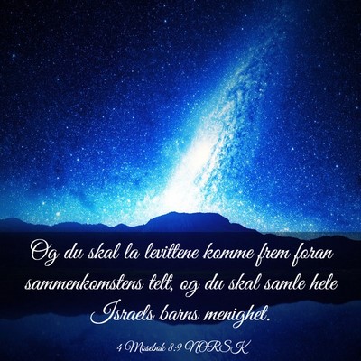 Picture 03 - 4 Mosebok 8:9 NORSK - Og du skal la levittene komme frem foran - Bible Verse Picture