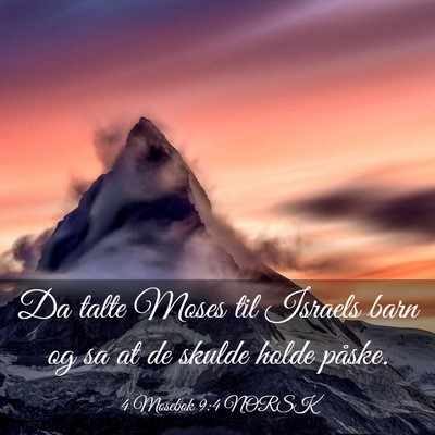 Picture 03 - 4 Mosebok 9:4 NORSK - Da talte Moses til Israels barn og sa at de - Bible Verse Picture