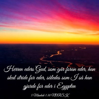 Picture 03 - 5 Mosebok 1:30 NORSK - Herren eders Gud, som går foran eder, han skal - Bible Verse Picture