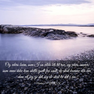 Picture 03 - 5 Mosebok 1:39 NORSK - Og eders barn, som I sa vilde bli til rov, og - Bible Verse Picture