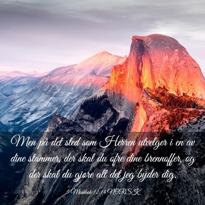 Picture 03 - 5 Mosebok 12:14 NORSK - Men på det sted som Herren utvelger i en av dine - Bible Verse Picture