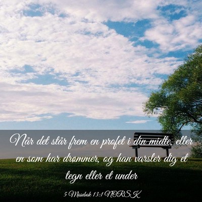 Picture 03 - 5 Mosebok 13:1 NORSK - Når det står frem en profet i din midte, eller - Bible Verse Picture