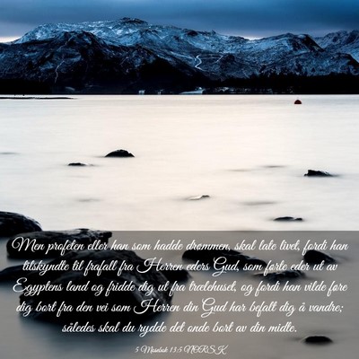 Picture 03 - 5 Mosebok 13:5 NORSK - Men profeten eller han som hadde drømmen, skal - Bible Verse Picture