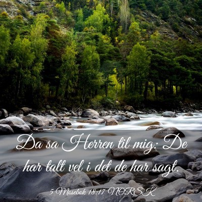 Picture 03 - 5 Mosebok 18:17 NORSK - Da sa Herren til mig: De har talt vel i det de - Bible Verse Picture