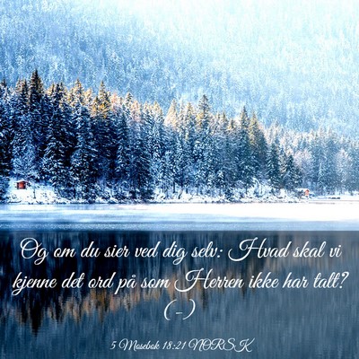 Picture 03 - 5 Mosebok 18:21 NORSK - Og om du sier ved dig selv: Hvad skal vi kjenne - Bible Verse Picture