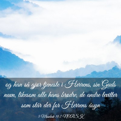 Picture 03 - 5 Mosebok 18:7 NORSK - og han så gjør tjeneste i Herrens, sin Guds - Bible Verse Picture