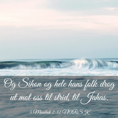 Picture 03 - 5 Mosebok 2:32 NORSK - Og Sihon og hele hans folk drog ut mot oss til - Bible Verse Picture