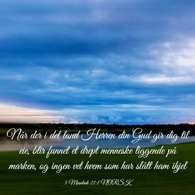 Picture 03 - 5 Mosebok 21:1 NORSK - Når der i det land Herren din Gud gir dig til - Bible Verse Picture