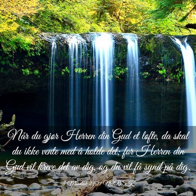 Picture 03 - 5 Mosebok 23:21 NORSK - Når du gjør Herren din Gud et løfte, da skal - Bible Verse Picture