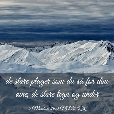 Picture 03 - 5 Mosebok 29:3 NORSK - de store plager som du så for dine øine, de - Bible Verse Picture