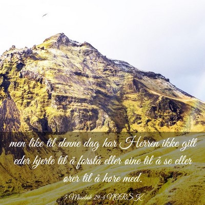 Picture 03 - 5 Mosebok 29:4 NORSK - men like til denne dag har Herren ikke gitt eder - Bible Verse Picture