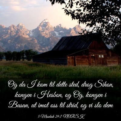 Picture 03 - 5 Mosebok 29:7 NORSK - Og da I kom til dette sted, drog Sihon, kongen i - Bible Verse Picture