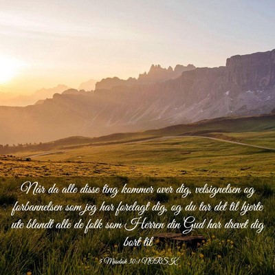 Picture 03 - 5 Mosebok 30:1 NORSK - Når da alle disse ting kommer over dig, - Bible Verse Picture
