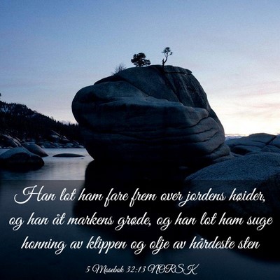 Picture 03 - 5 Mosebok 32:13 NORSK - Han lot ham fare frem over jordens høider, og - Bible Verse Picture