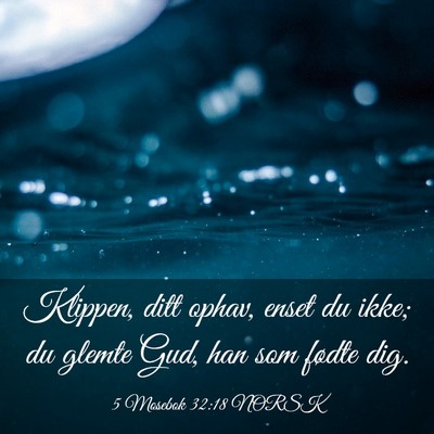 Picture 03 - 5 Mosebok 32:18 NORSK - Klippen, ditt ophav, enset du ikke; du glemte - Bible Verse Picture
