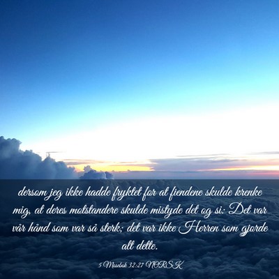Picture 03 - 5 Mosebok 32:27 NORSK - dersom jeg ikke hadde fryktet for at fiendene - Bible Verse Picture