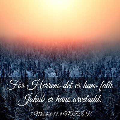 Picture 03 - 5 Mosebok 32:9 NORSK - For Herrens del er hans folk, Jakob er hans - Bible Verse Picture