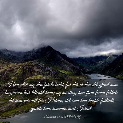 Picture 03 - 5 Mosebok 33:21 NORSK - Han utså sig den første lodd, for der er den - Bible Verse Picture