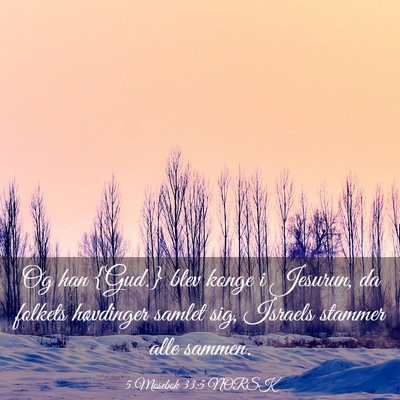 Picture 03 - 5 Mosebok 33:5 NORSK - Og han {Gud.} blev konge i Jesurun, da folkets - Bible Verse Picture