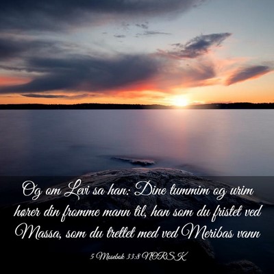 Picture 03 - 5 Mosebok 33:8 NORSK - Og om Levi sa han: Dine tummim og urim hører din - Bible Verse Picture
