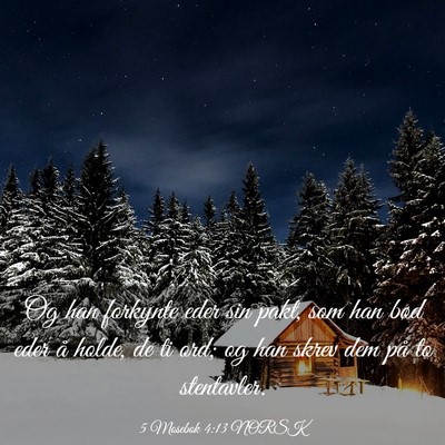 Picture 03 - 5 Mosebok 4:13 NORSK - Og han forkynte eder sin pakt, som han bød eder - Bible Verse Picture