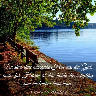Picture 03 - 5 Mosebok 5:11 NORSK - Du skal ikke misbruke Herrens, din Guds navn; for - Bible Verse Picture