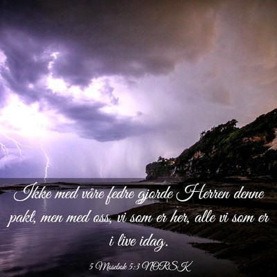 Picture 03 - 5 Mosebok 5:3 NORSK - Ikke med våre fedre gjorde Herren denne pakt, - Bible Verse Picture