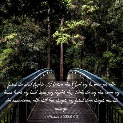 Picture 03 - 5 Mosebok 6:2 NORSK - forat du skal frykte Herren din Gud og ta vare - Bible Verse Picture