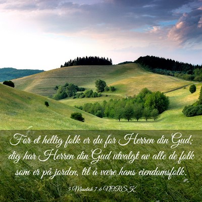 Picture 03 - 5 Mosebok 7:6 NORSK - For et hellig folk er du for Herren din Gud; dig - Bible Verse Picture