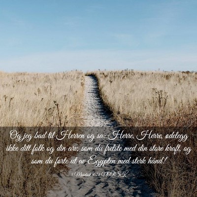 Picture 03 - 5 Mosebok 9:26 NORSK - Og jeg bad til Herren og sa: Herre, Herre, - Bible Verse Picture