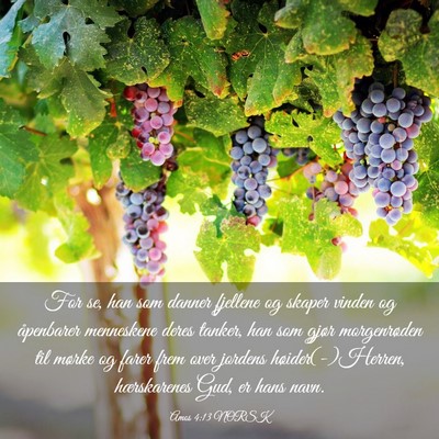 Picture 03 - Amos 4:13 NORSK - For se, han som danner fjellene og skaper vinden - Bible Verse Picture