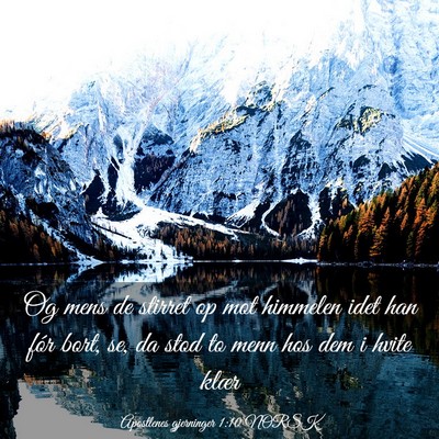 Picture 03 - Apostlenes gjerninger 1:10 NORSK - Og mens de stirret op mot himmelen idet han fór - Bible Verse Picture