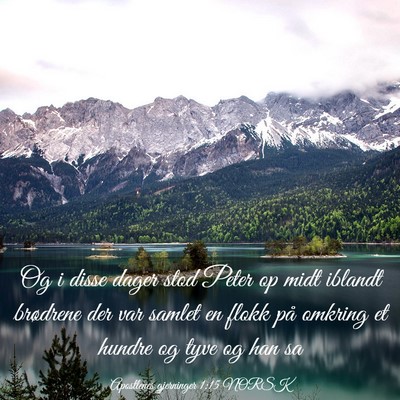 Picture 03 - Apostlenes gjerninger 1:15 NORSK - Og i disse dager stod Peter op midt iblandt - Bible Verse Picture