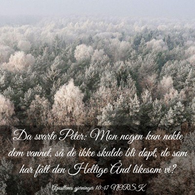 Picture 03 - Apostlenes gjerninger 10:47 NORSK - Da svarte Peter: Mon nogen kan nekte dem vannet, - Bible Verse Picture