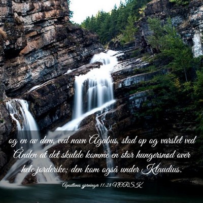 Picture 03 - Apostlenes gjerninger 11:28 NORSK - og en av dem, ved navn Agabus, stod op og varslet - Bible Verse Picture