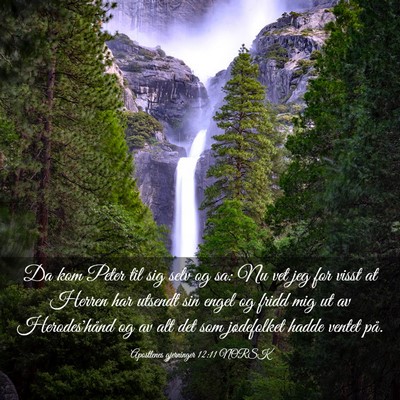Picture 03 - Apostlenes gjerninger 12:11 NORSK - Da kom Peter til sig selv og sa: Nu vet jeg for - Bible Verse Picture