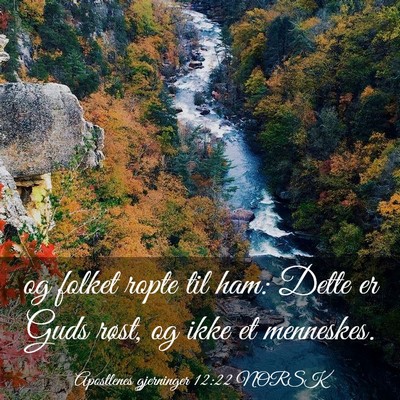 Picture 03 - Apostlenes gjerninger 12:22 NORSK - og folket ropte til ham: Dette er Guds røst, og - Bible Verse Picture