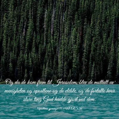 Picture 03 - Apostlenes gjerninger 15:4 NORSK - Og da de kom frem til Jerusalem, blev de mottatt - Bible Verse Picture