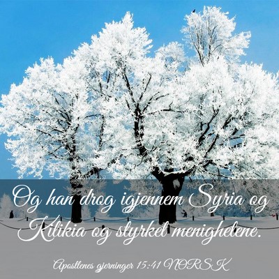 Picture 03 - Apostlenes gjerninger 15:41 NORSK - Og han drog igjennem Syria og Kilikia og styrket - Bible Verse Picture