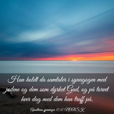Picture 03 - Apostlenes gjerninger 17:17 NORSK - Han holdt da samtaler i synagogen med jødene og - Bible Verse Picture