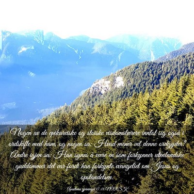Picture 03 - Apostlenes gjerninger 17:18 NORSK - Nogen av de epikureiske og stoiske visdomslærere - Bible Verse Picture